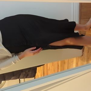 Black silky skirt